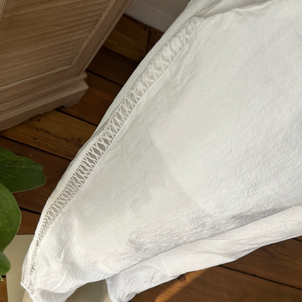 White linen & cotton white Beach Ankle-Length Women's Pants size XL New W Tag - Picture 3 of 16